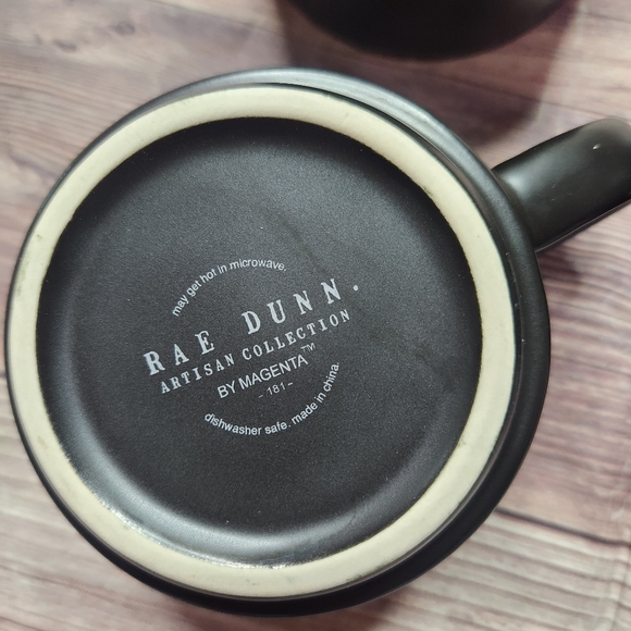 Rae Dunn Black Morning Stack Mugs Set - Picture 4 of 7